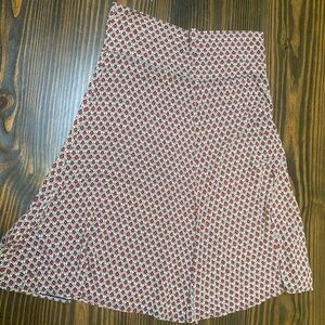 Max Studio Red and Black Diamond Print Skirt